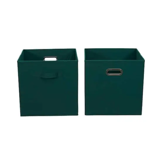 2 Pack Household Essentials 13" Fabric Storage Bins Green {1}