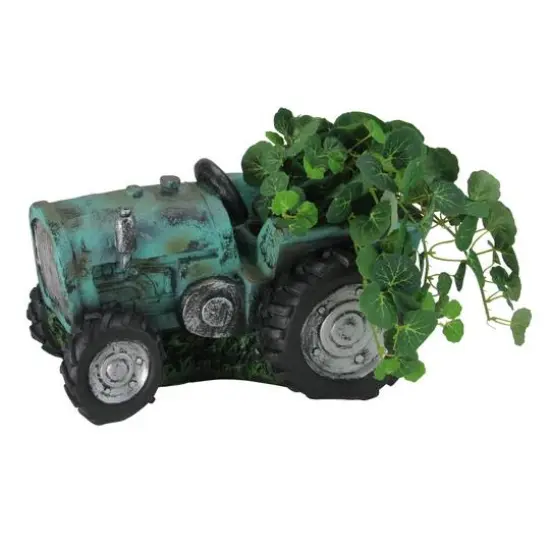 12.25" Distressed Tractor Patio Planter {4}