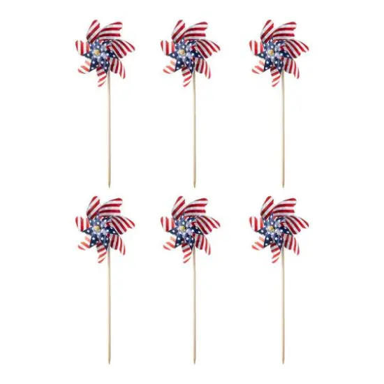 Glitzhome&reg; 24" Stars & Stripes Patriotic Windmills, 6ct. {7}