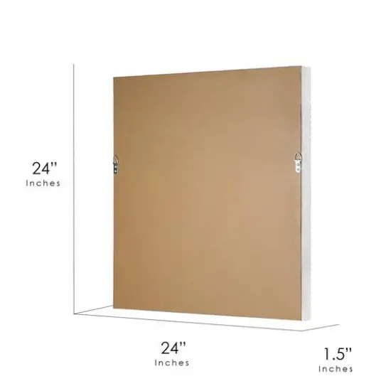 American Art Decor Carved Recollections Box Top Carved Mirror in Distressed White - 24" x 24" {7}