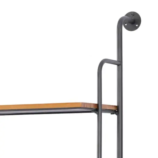 Brown Iron Industrial Wall Shelf, 71" x 23" x 12" {5}