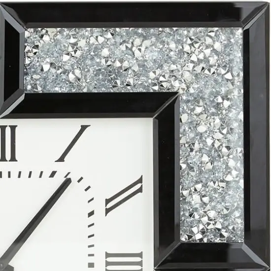 20" Black Wood Glam Wall Clock {5}
