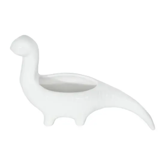 Hello Honey&reg; 10" White Dinosaur Shaped Stoneware Planter {5}