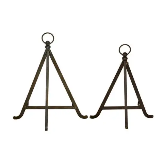 Set of 2" Bronze Metal Traditional Easels 13", 15" {7}