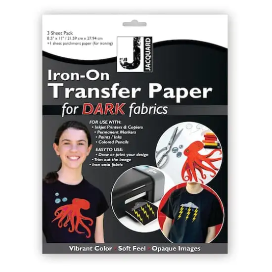 Jacquard 8.5" x 11" Dark Colors Transfer Paper, 3ct. {1}