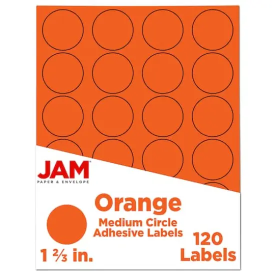 JAM Paper Circle Label Stickers Orange {1}
