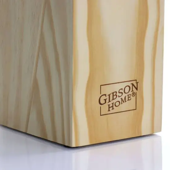 Gibson Home&reg; Westover 13-Piece Black Stainless Steel Cutlery Set with Wood Storage Block {7}