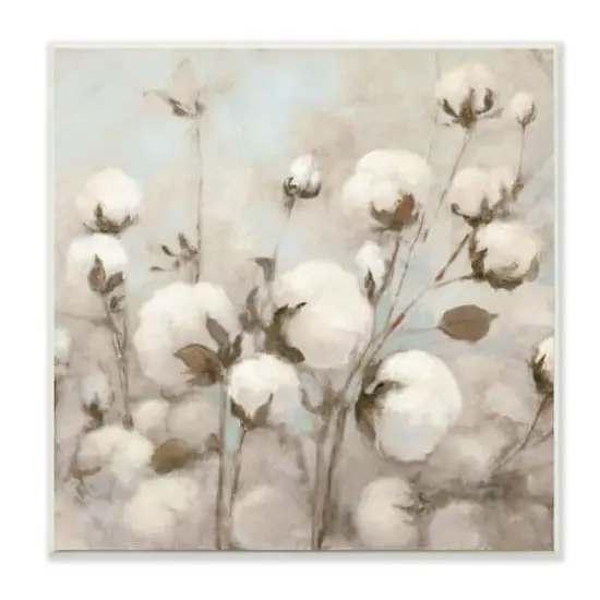 Stupell Industries Beautiful Cotton Blossoms Wooden Wall Plaque {1}