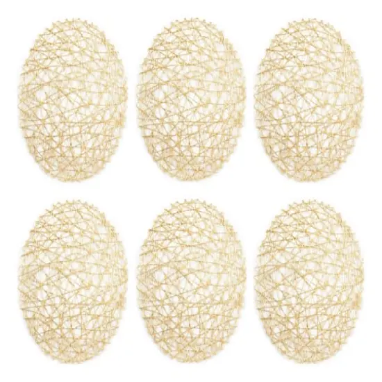 DII&reg; Woven Paper Round Placemats, 6ct. Gold {1}