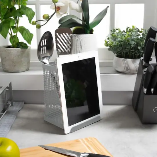 Kitchen Details Industrial Collection Gray Tablet and Utensil Holder {4}
