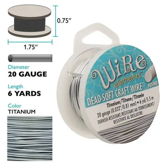The Beadsmith&reg; Wire Elements&trade; 20 Gauge Tarnish Resistant Soft Temper Wire, 6yd. Titanium {5}