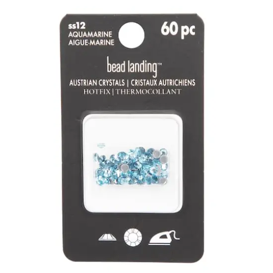 SS12 Hotfix Austrian Crystals by Bead Landing&trade;, 60ct. Aquamarine {5}