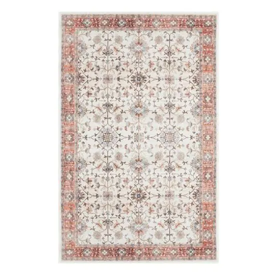 Glitzhome&reg; Ivory & Red Oriental Area Rug {1}