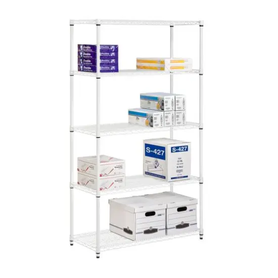 Honey Can Do White 5-Tier Heavy-Duty Adjustable Shelving Unit {5}