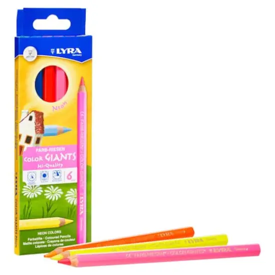 Lyra Neon Color Giant Colored Pencils, 2 Packs of 6 {3}