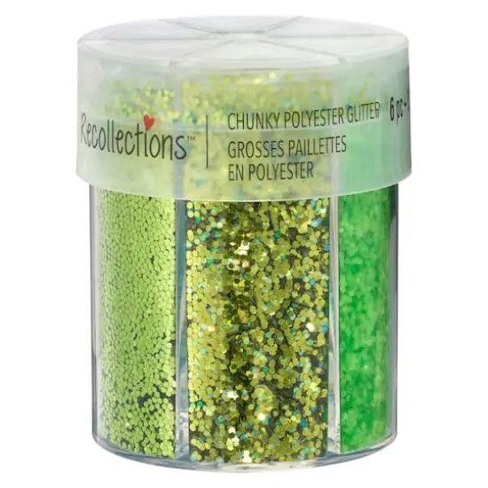 Chunky Polyester Glitter Mix by Recollections&trade; Green {5}
