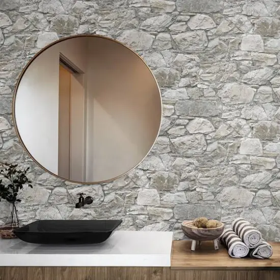 Surface Style Stone's Throw Peel & Stick Wallpaper Flax {6}