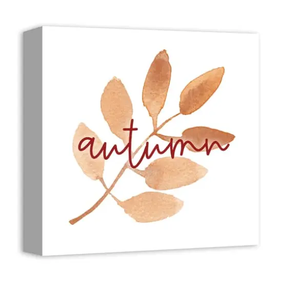 Autumn Watercolor Leaf Canvas Wall Art {3}