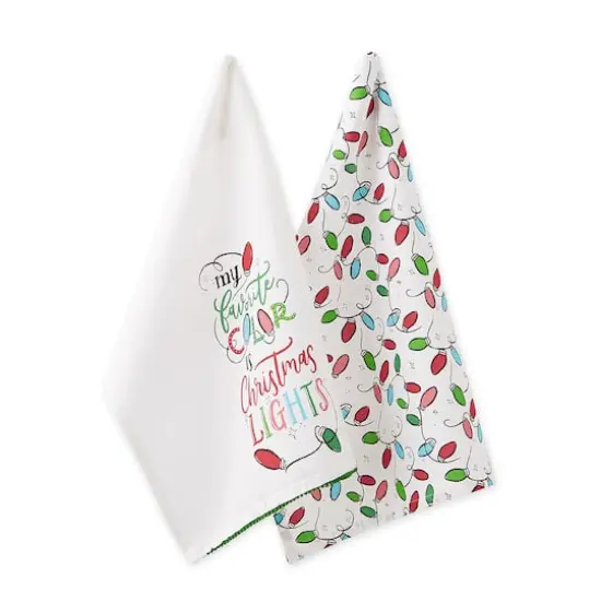 DII&reg; Christmas Lights Printed Dishtowel Set {1}