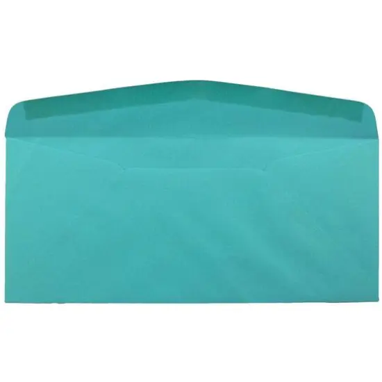 JAM Paper 4" x 9.5" Colored Business Window Envelopes, 50ct. Sea Blue Recycled {5}