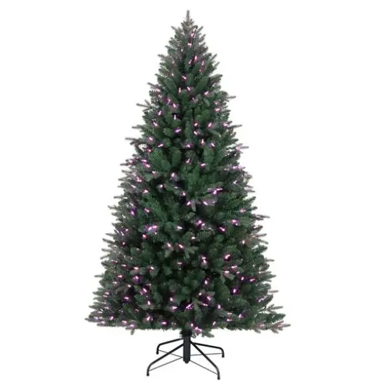 6.5ft. Pre-Lit Alexa Enabled Mountain Fir Artificial Christmas Tree, Multicolor LED Lights {7}
