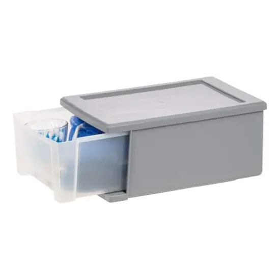 IRIS&reg; 6.5qt. Gray Stackable Storage Drawer {4}