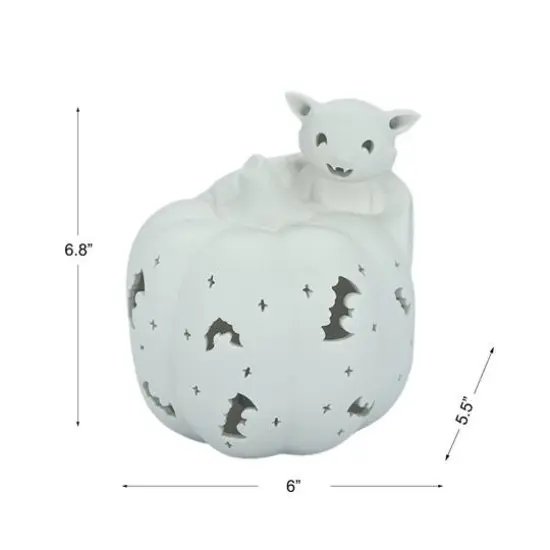 6.75" DIY Ceramic LED Pumpkin & Bat D&eacute;cor by Make Market&reg; {5}