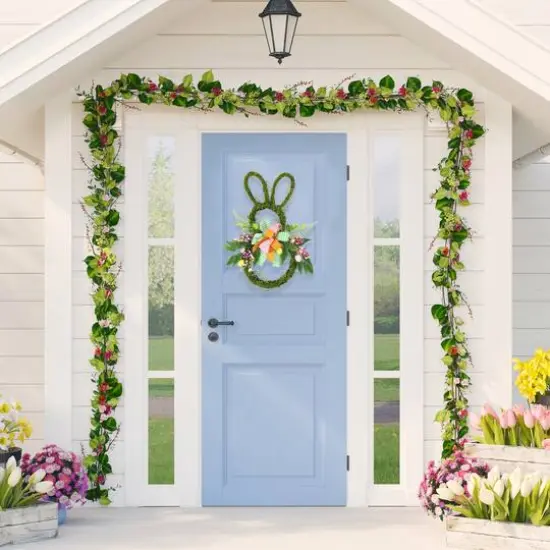 23" Twig & Vine Easter Bunny Artificial Wreath {4}