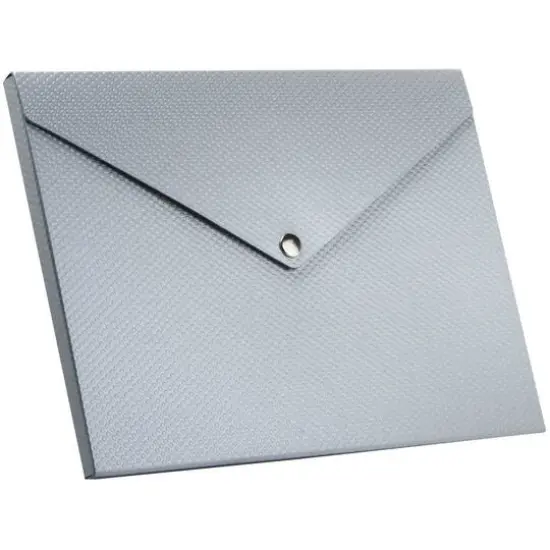 JAM Paper Textured Silver Kraft 9.25" x 12.25" Recycled Portfolio {1}