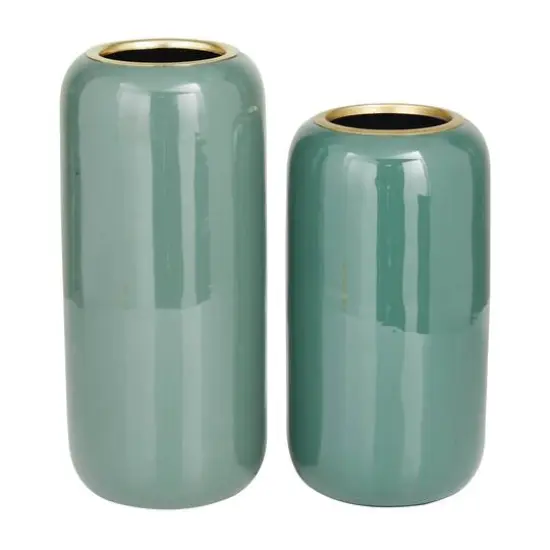 Metal Vase Set Green {1}