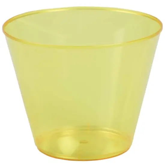 JAM Paper 9oz. Clear Plastic Cups, 72ct. Yellow {1}