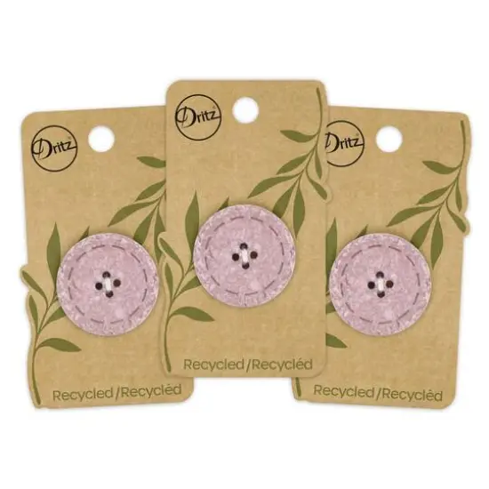 Dritz® 30mm Recycled Cotton Round Stitch Button, 3ct. Mauve {8}