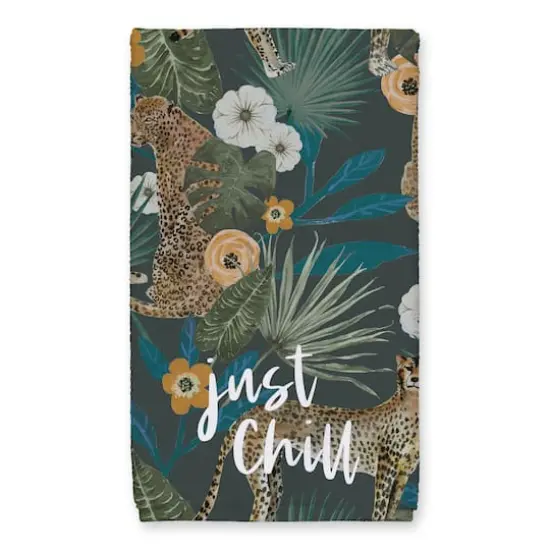 Just Chill Tropical Cheetah Tea Towel Set Green {3}