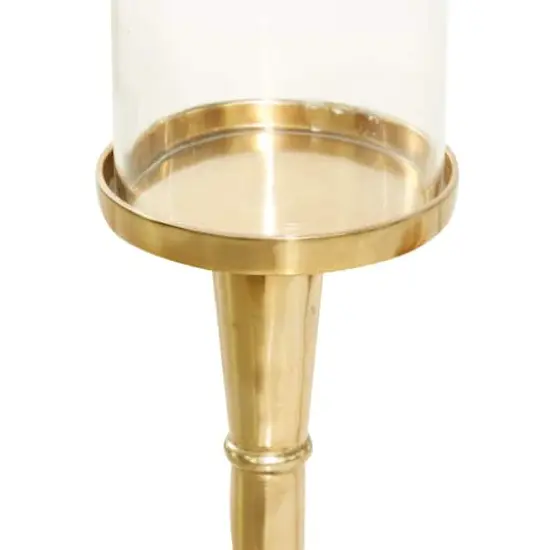 Gold Aluminum Traditional Candle Holder Set {5}