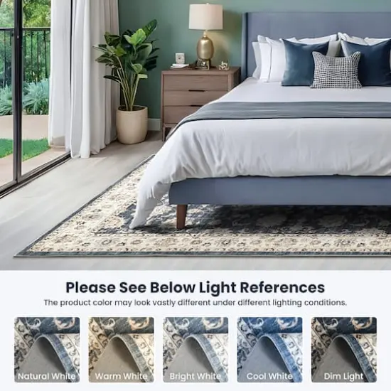 Glitzhome&reg; Blue & Ivory Oriental Area Rug {8}