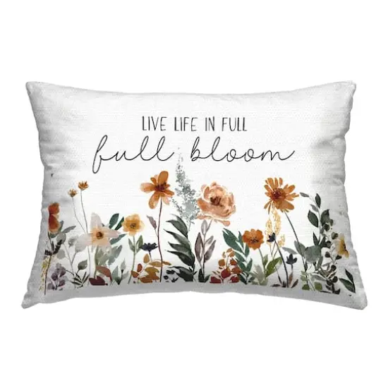 Stupell Industries Full Bloom Sentiment Outdoor Printed Pillow {1}