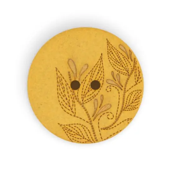 Dritz&reg; 28mm Recycled Hemp Round Floral Button, 3ct. Mustard {5}