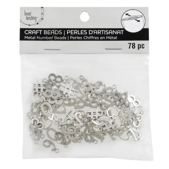 Silver Metal Number Beads by Bead Landing&trade; {4}
