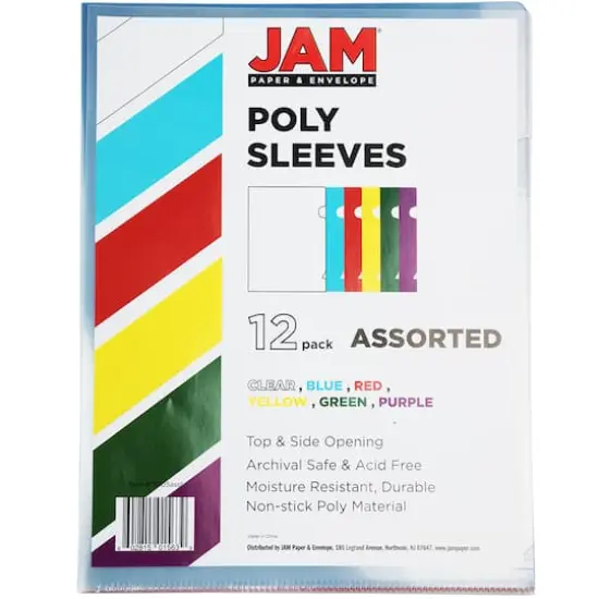 JAM Paper 9" x 11.5" Plastic Sleeve Page Protectors, 12ct. {5}