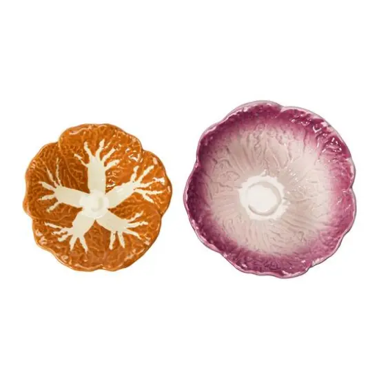 Hello Honey® Orange & Purple Hand-Painted Cabbage Shaped Stoneware Bowls, 2ct. {3}
