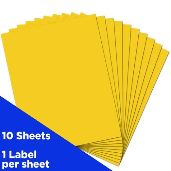 JAM Paper Shipping Labels, 8.5" x 11" Yellow {4}