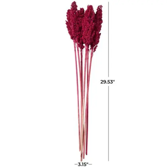 Dried Corn Maize Natural Foliage with Long Stems Pink {6}