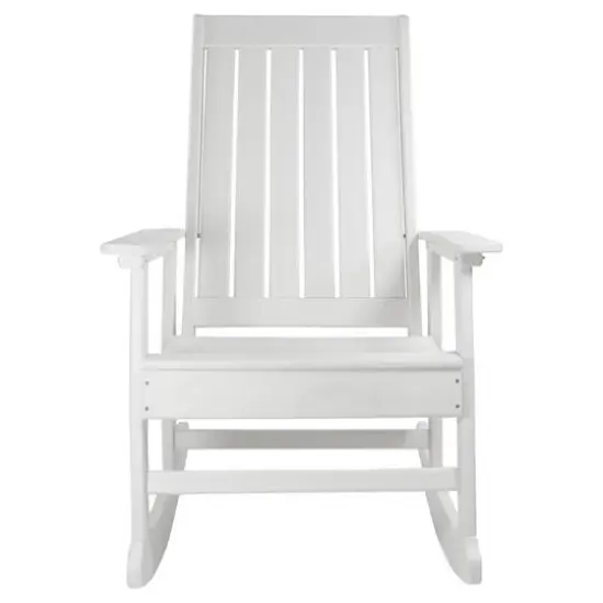 White All Weather Recycled Plastic Outdoor Rocking Chair {4}