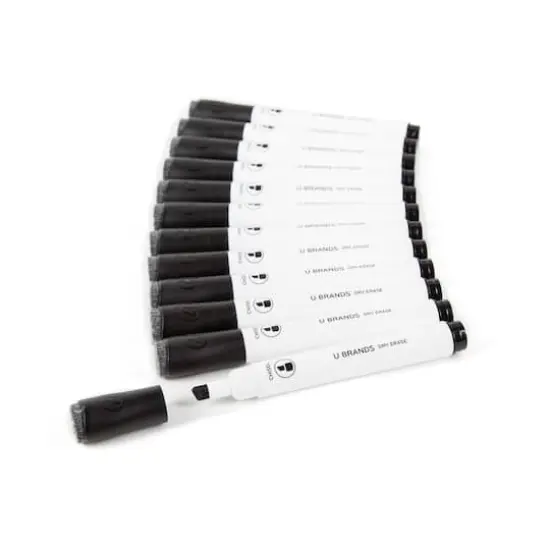 U Brands&trade; Black Chisel Tip Dry Erase Marker Set {1}
