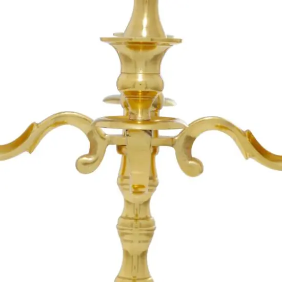 Gold Aluminum Traditional Candle Holder, 25" x 14" x 14" {5}