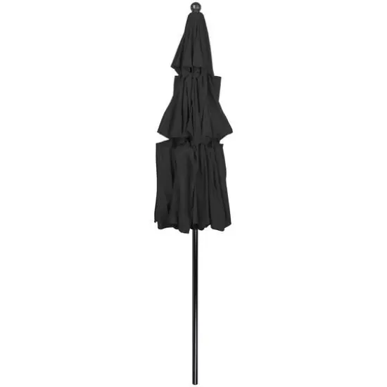 9.75ft. Outdoor Patio Market Umbrella with Hand Crank & Tilt Black {5}