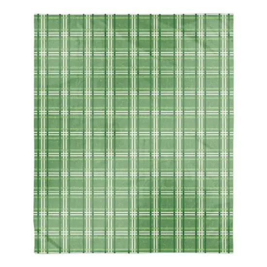 St. Patrick's Day Plaid Sherpa Fleece Blanket {1}