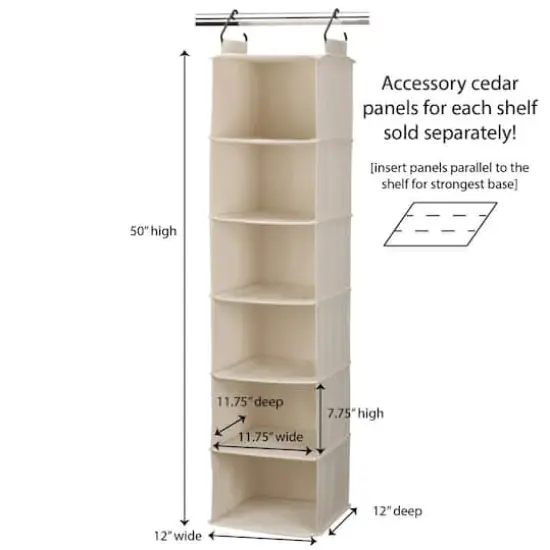 Household Essentials Cedarline 6-Shelf Hanging Closet Organizer {6}