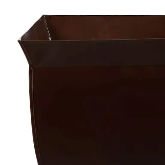 11.75" Fluted Metal Square Planter {4}