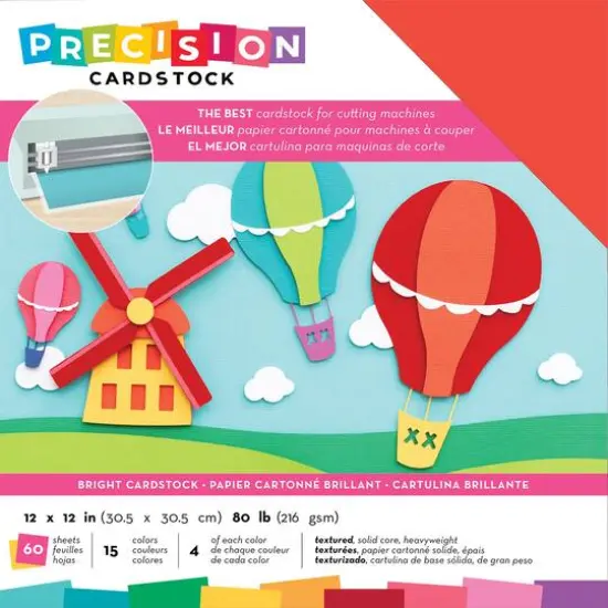 American Crafts&trade; Precision Bright 12'' x 12'' Textured Cardstock, 60 Sheets {1}